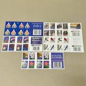 Lot of 100 USPS First Class Forever Stamps - 5 booklet sheets of 20 - Winter Set